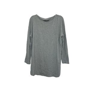 J Jill Shirt Women's Large Gray Luxe Supima Tunic Minimalist Classic